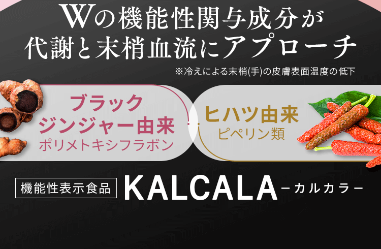 Wの機能性関与成分が代謝と末梢血流にアプローチ